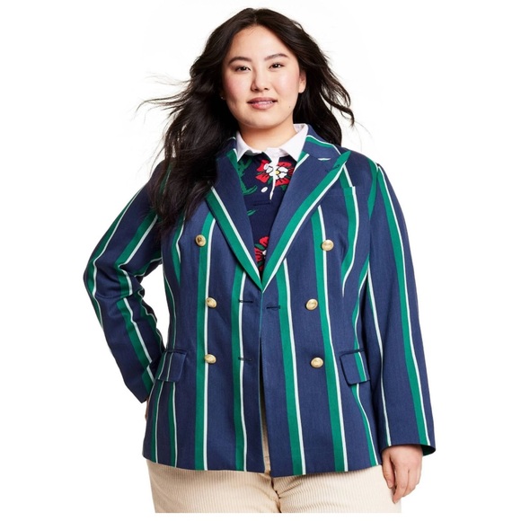 Rowing Blazers | Jackets & Coats | Womens Stripe Double Breasted Blazer ...